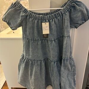 Off-Shoulder Denim Dress